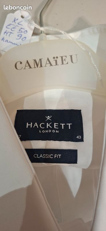 Chemise HACKETT Blanche Élégante en Coton homme taille 42. 9577 (image 3)