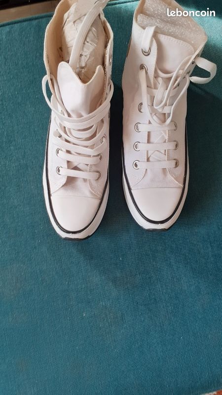 Basket compensée Blanc neuf Chaussures