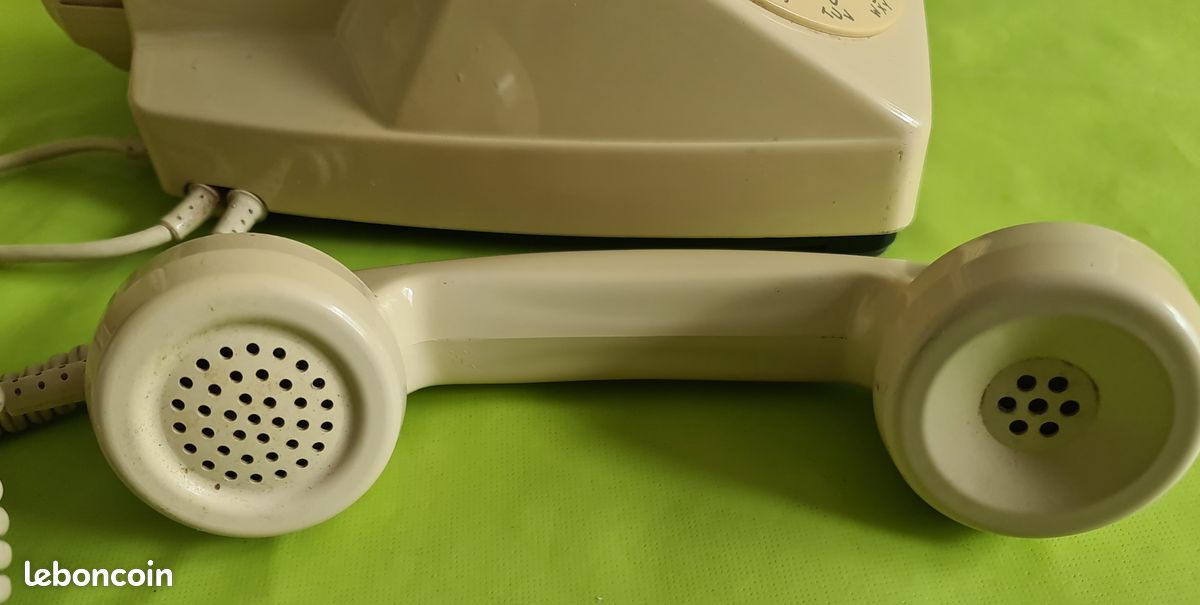 Téléphone Ancien Socotel S63 PTT - 1979 - Blanc, Combiné Réglable - Bon état