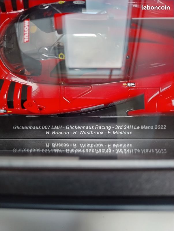 Miniature Spark 1/18 - Glickenhaus 7 - 24H Le Mans 2022 - 3ème Place - Résine Rouge