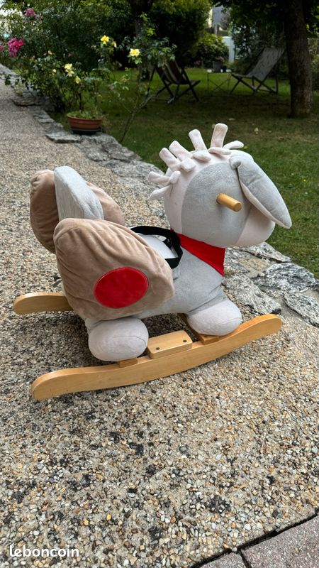 Siège à bascule bébé en bois (âne) (image 3)