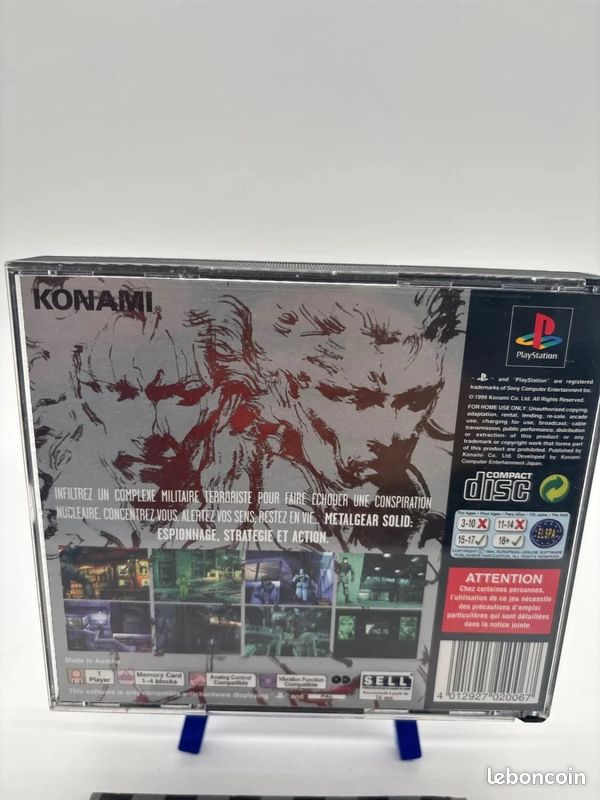 Jeu Metal Gear Solid 1 - PS1 Sony Playstation 1 PAL FR Platinium (sans CD démo