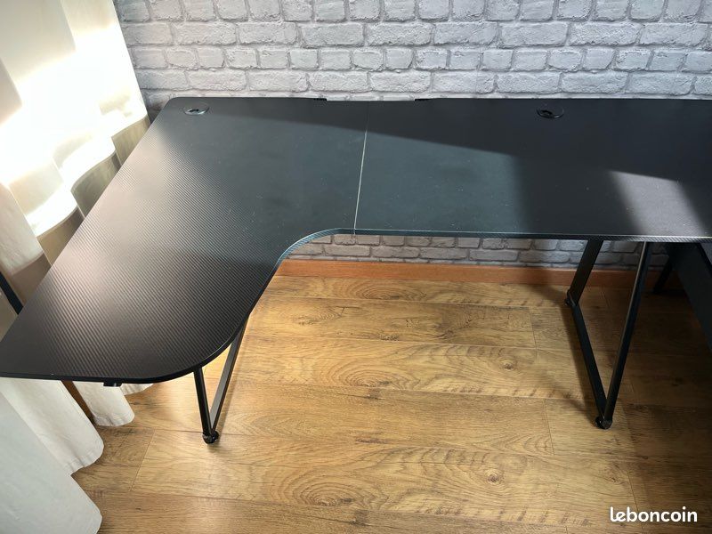 Dripex Bureau Gaming Ergonomique En L - Grand Table Ordinateur 160x100x75 Cm Avec Support Boissons Et Crochet Casque