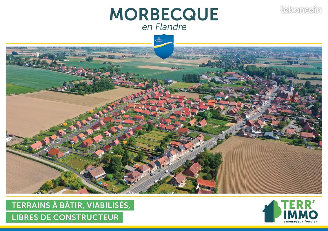 Morbecque (à 3km d'Hazebrouck) Terrains à bâtir, au coeur du village · 66 300 €