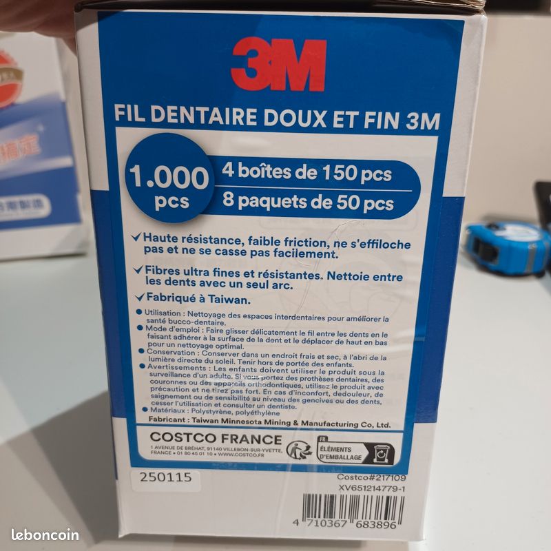 Lot De 8 Boîtes De Fil Dentaire Dentalux - 80 Mètres Chacune (160 M Au Total) - Blanc - Neuf Sous Emballage