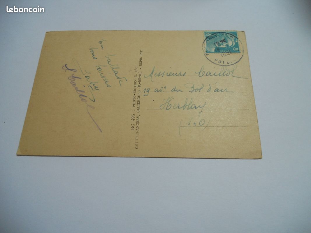 Dep 63 puy de dome carte ancienne en n/bl de 1951 royat parc bargoin la vieille tour edit gouttefangeas / be+ (image 2)