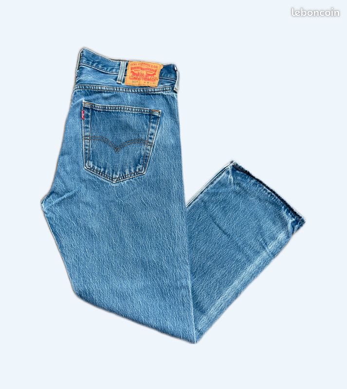 Levi's 501 bleu jean vintage homme button up fly W38 L32 (image 1)