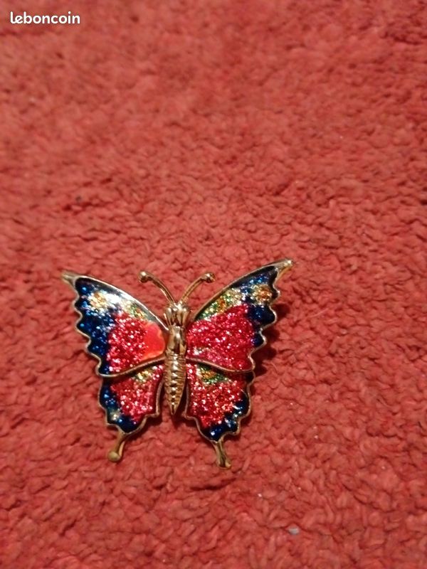 Broche Papillon Vintage Marque MVX - Bijou Occasion - Superbe état - Pièce Unique