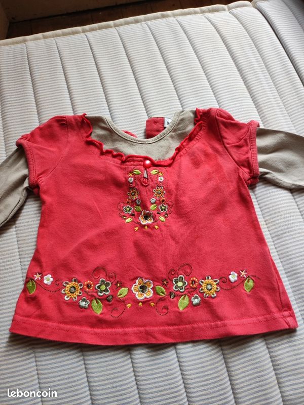 Tee shirt bébé 6 mois manches longues (image 1)