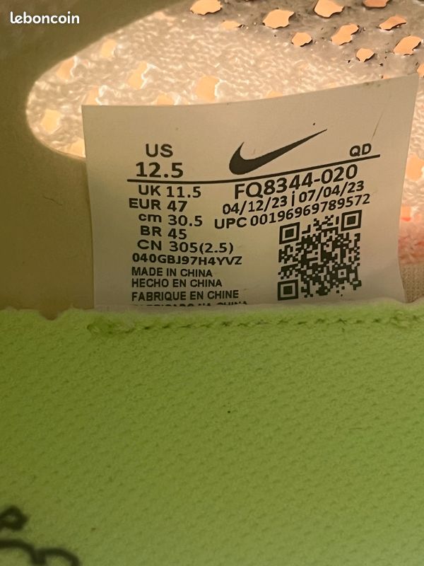 Baskets Running Performance Nike ZoomX Vaporfly Next %3 FK Taille 12.5 47 Neuf (image 8)