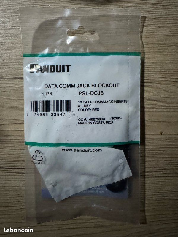 PANDUIT 10 Data Comm Jack inserts and 1 Key (image 1)