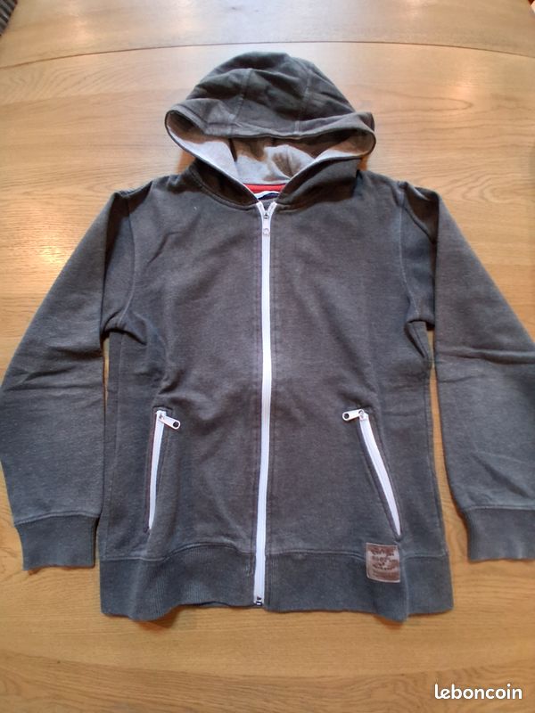 Sweat à Capuche George Garçon – Gris Coton – Taille 12 Ans – Occasion Très Bon état