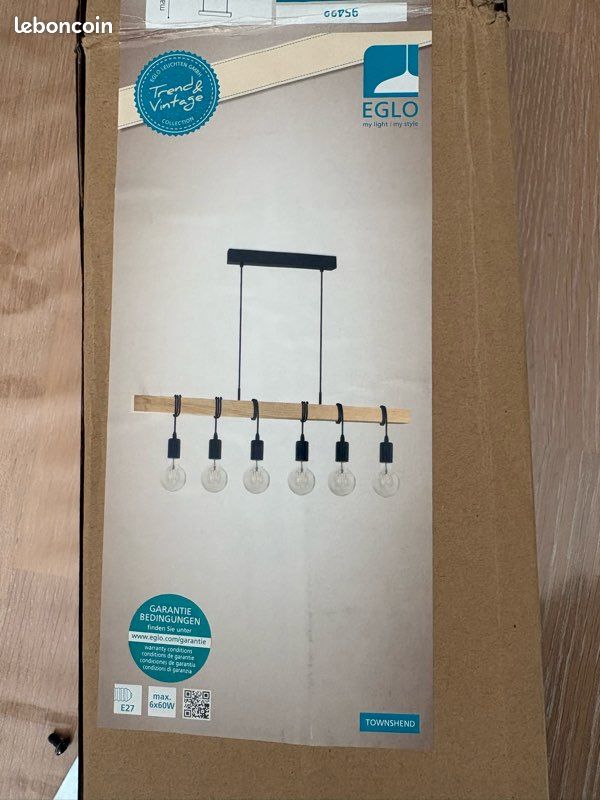 Suspension EGLO Townshend 6 lumières - Vintage / industrielle (image 3)