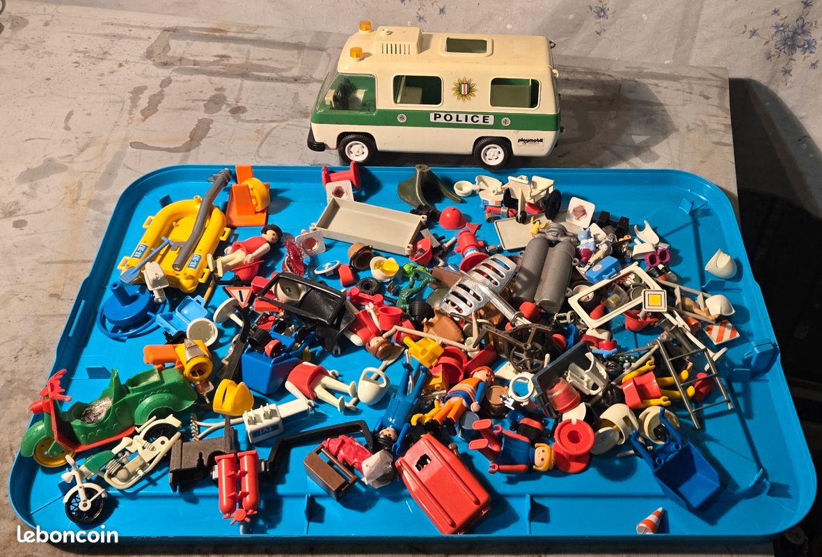 Lot playmobil camion police 1977 jouet ancien (image 1)