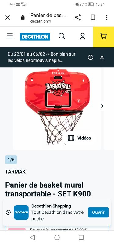 HOMCOM Panier de basket-ball mural - panneau de basket à accrocher