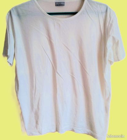 T-shirt Blanc 3 Suisses - 100% Coton - Taille T M 42/44 - Manches Courtes - Neuf Sans étiquettes