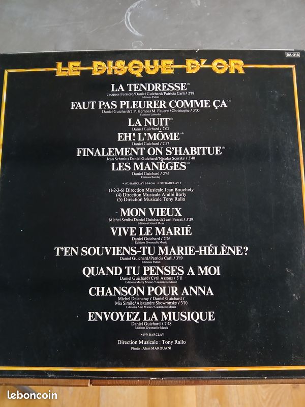 Vinyle 33 tours Daniel GUICHARD (image 2)