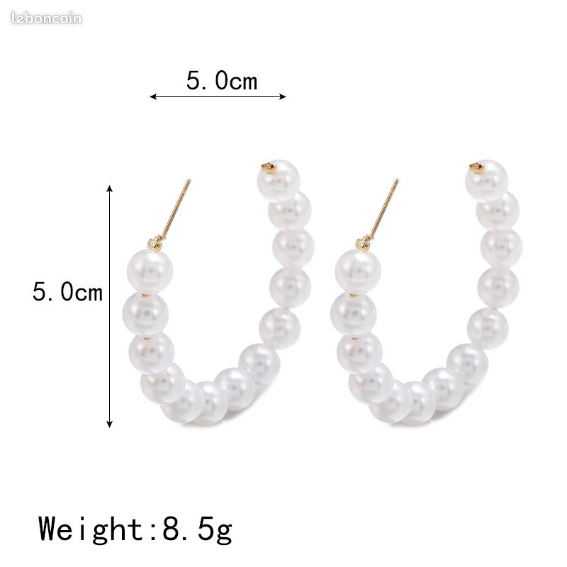 Boucles d oreilles creoles a 13 perles (image 2)