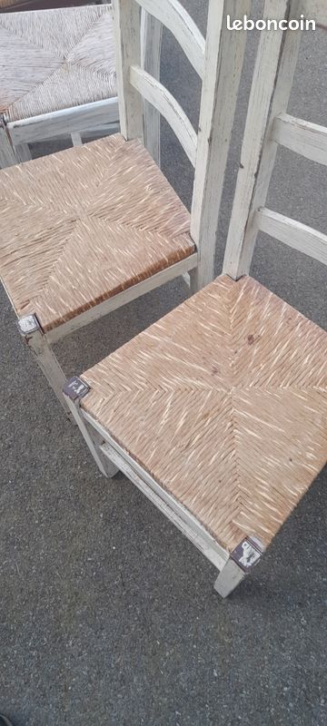 Chaise paille en bois (image 6)