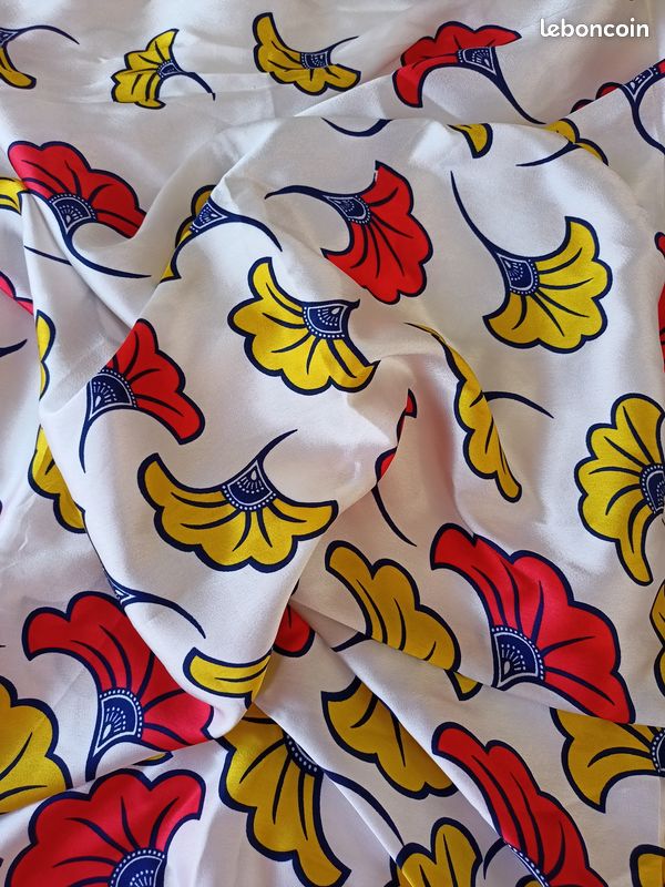 Tissu Wax fadiwax africain NEUF 6 yards Fleurs de mariage (image 7)