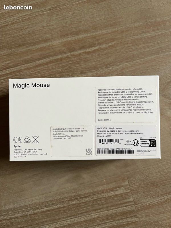 Souris sans fil Apple Magic Mouse Bluetooth blanc (image 2)