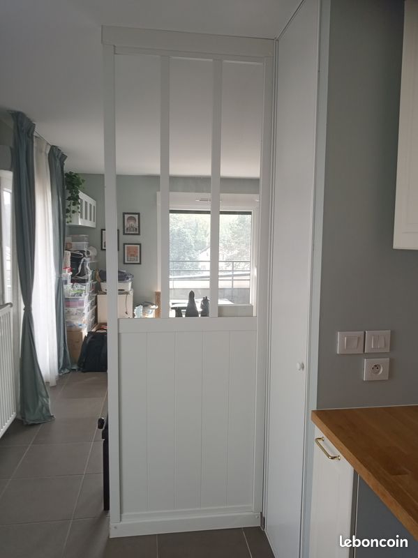Cloison amovible Atelier mdf revêtu blanc effet métal à (-75%) (image 2)