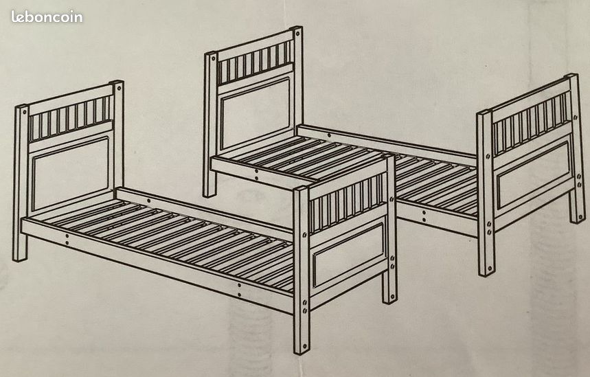 Lit simple 90X200 pin massif IKEA collection Hemnes ton naturel (image 7)