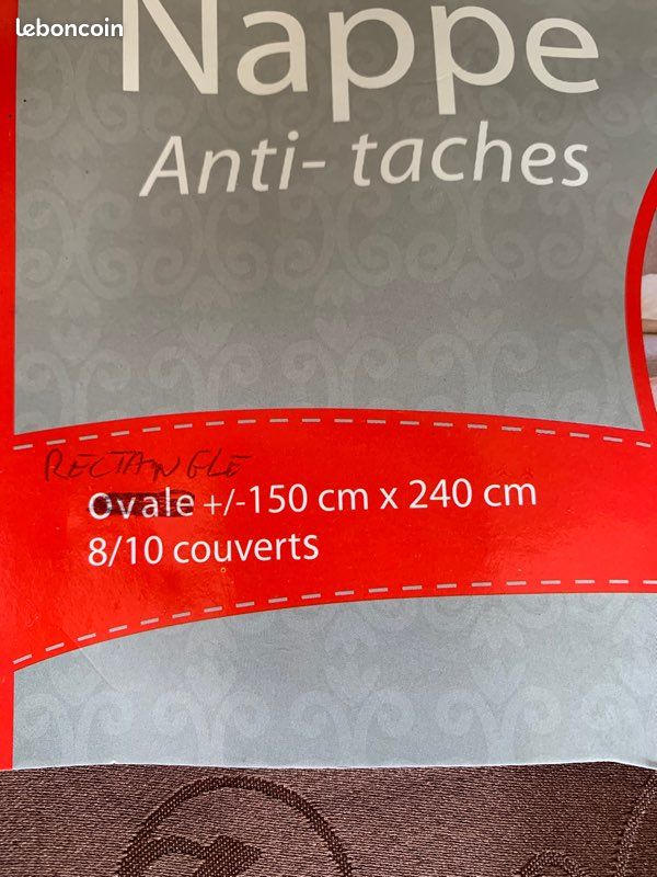 Nappe rectangulaire anti tâche (image 2)