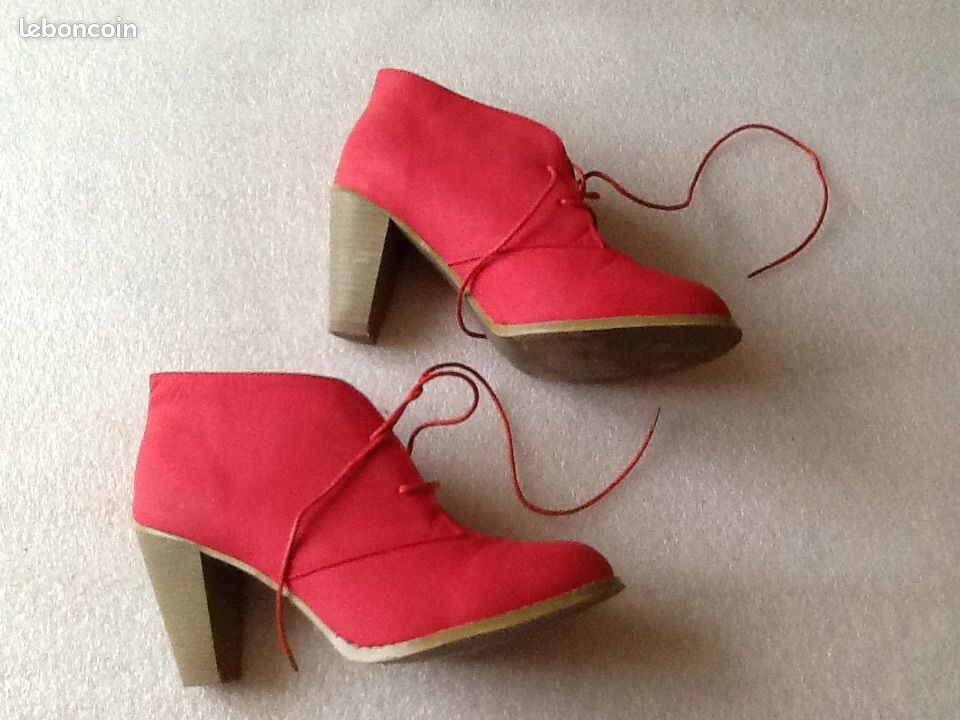 Bottines cuir rouge etat neuf ABLOOM /Djmark (image 2)