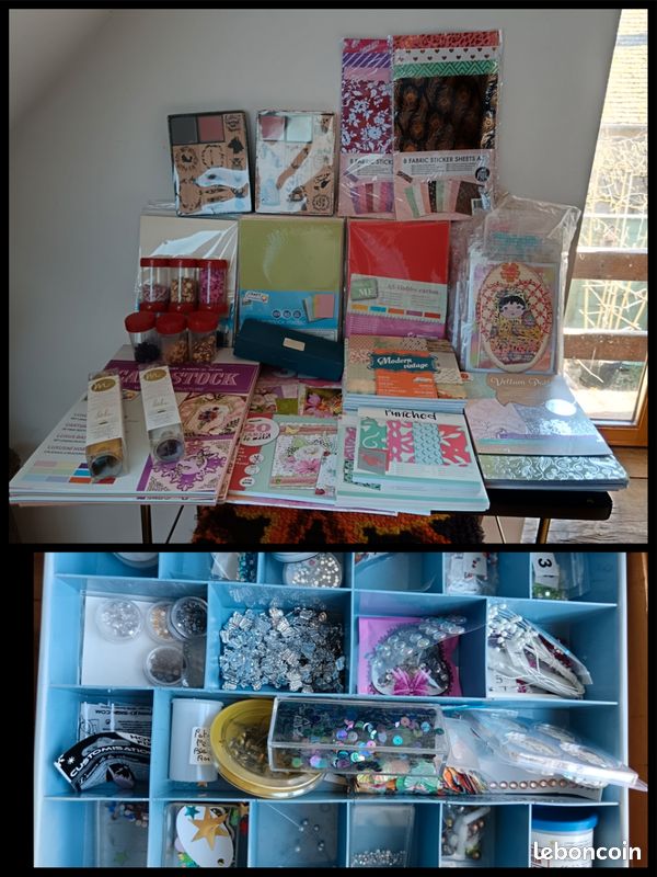 Gros lot scrapbooking loisirs créatifs activités manuelles papeterie strass (image 1)