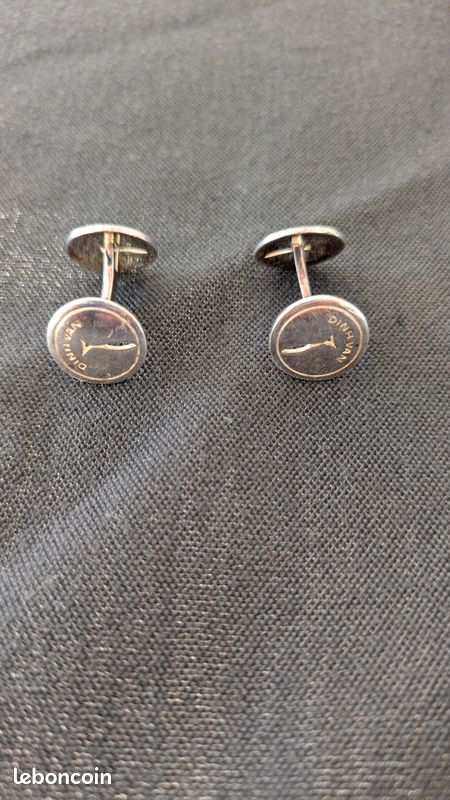 10 Boutons De Manchette Plats Ronds Plaqués Argent - 10 Mm De Diamètre, 5 Paires, Neuf