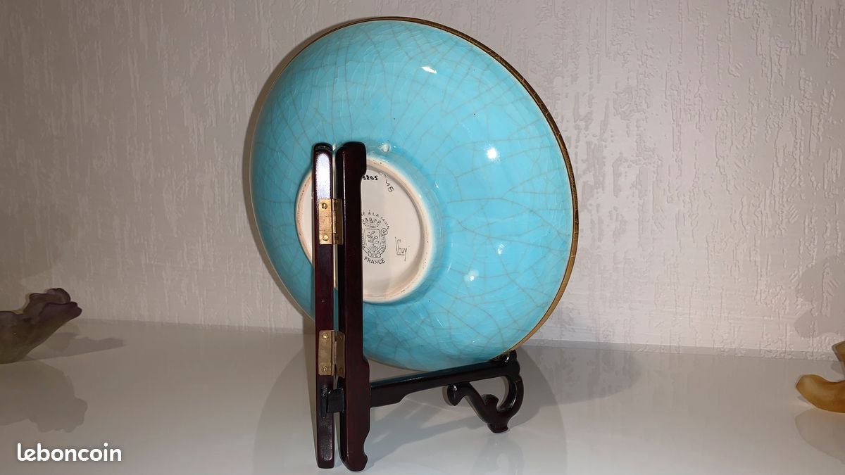 Magnifique plat emaux de longwy 22 cm (image 3)
