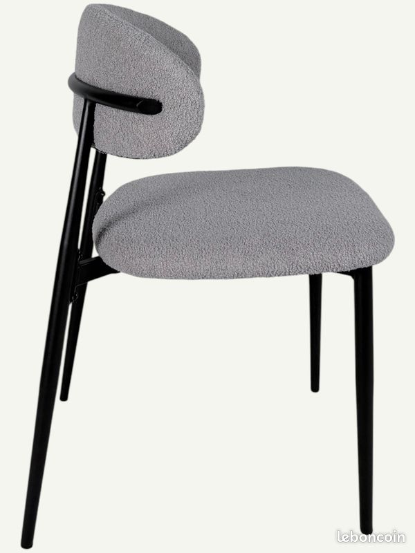 Chaise NOVA grise bouclette – tendance et confortable (image 3)
