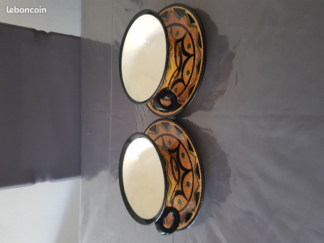 2 tasses et 2 sous tasses faïence poterie (image 2)