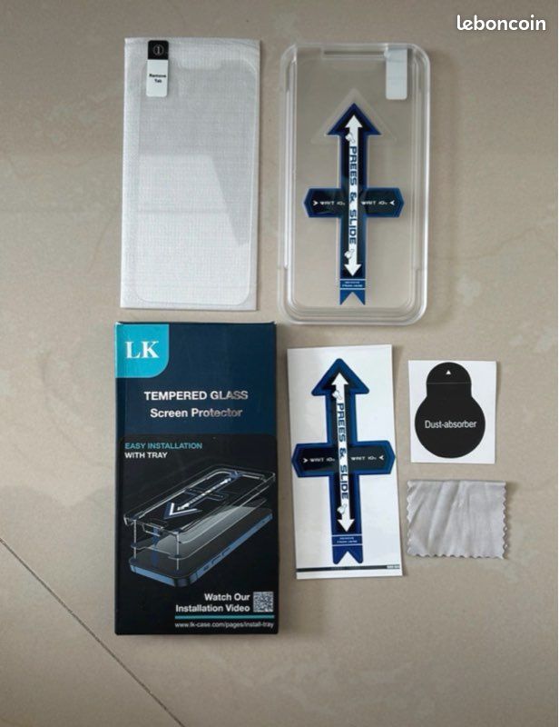 2 verres de protection iPhone 13 Pro avec applicateur djca (image 1)