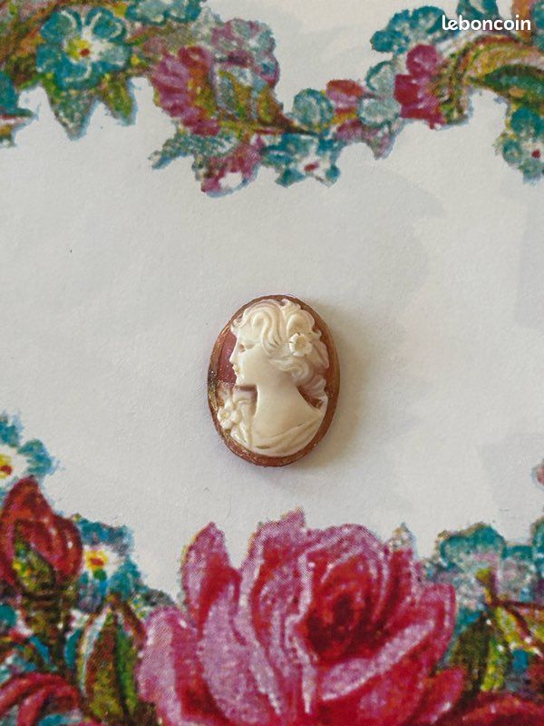 Camée Vintage En Coquillage à Sertir - Bijou Ancien - Bon état D'usage - Occasion