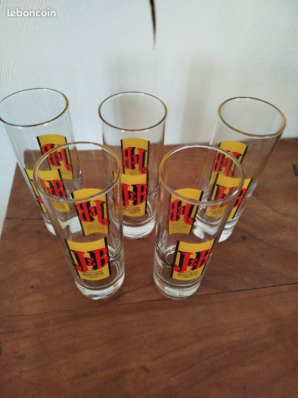 Lot De 5 Verres à Whisky Vintage - Motifs à Facettes, Made In Italy, Signés B