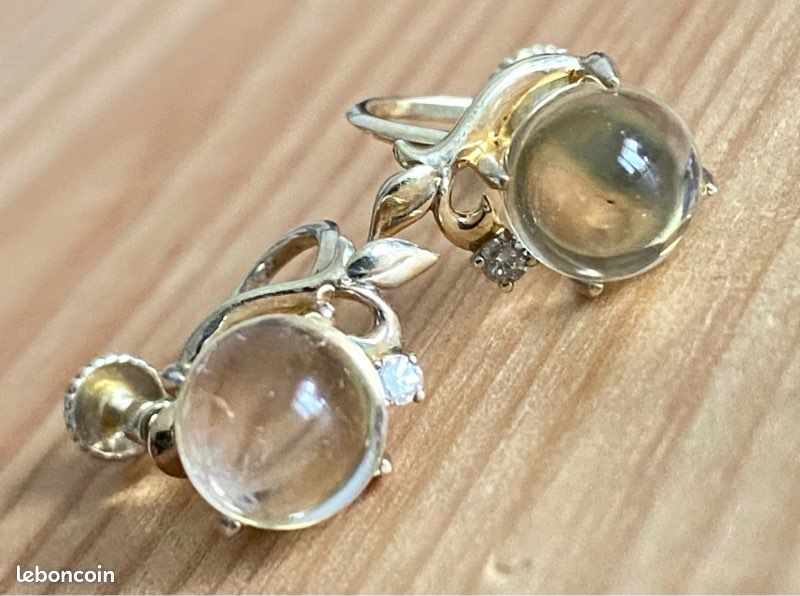 Boucles d’oreilles en argent avec 2 petits diamants (image 5)