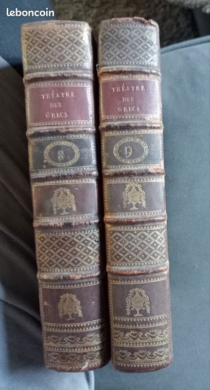 Ed. 1787, Théâtre des grecs - P. Brumoy - tome 8 et tome 9, chez Cussac Libraire (image 1)