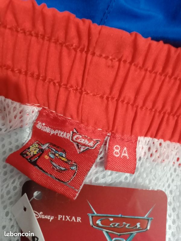 Short pour enfants , cars,couleur bleu et rouge, (image 2)