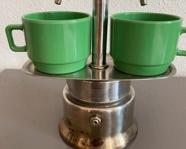 Cafetière Vintage Moka Frères Piazza - Acier Inoxydable - 2 Tasses - Design Rétro