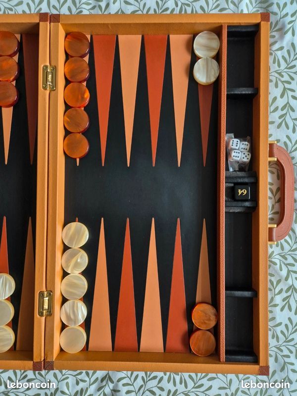 Jeu De Backgammon En Cuir Renzo Romagnoli - Occasion De Luxe