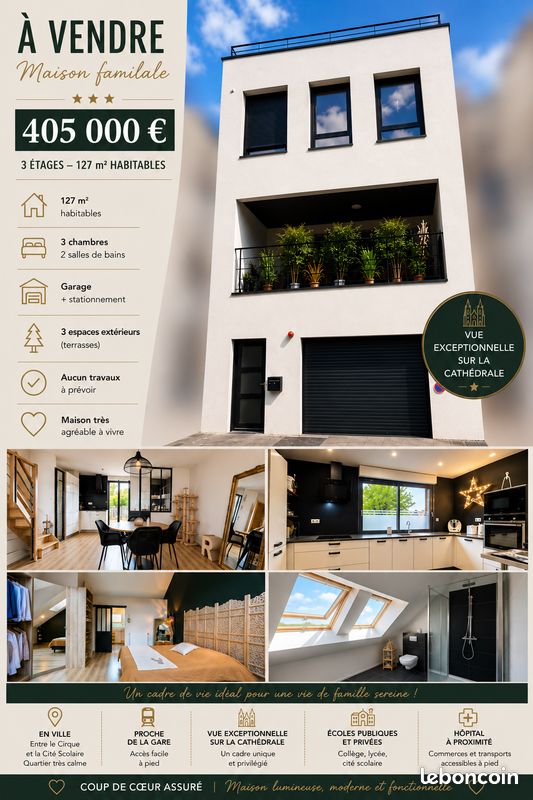 Maison 4 pièces 127 m² · à Amiens · 127 m² · 405 000 €