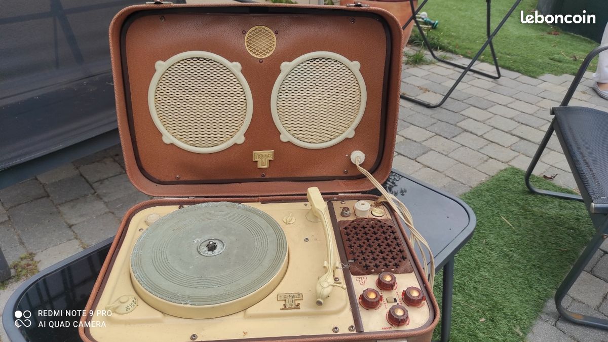 Électrophone Vintage Teppaz OSCAR - Tourne-disque Années 50 - Marron - Fonctionne