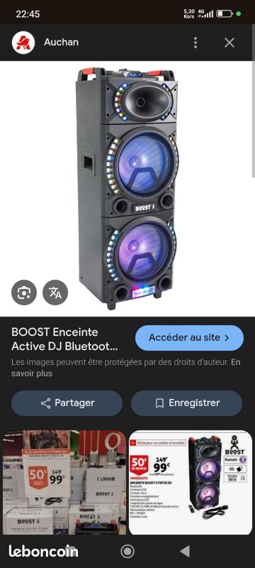 Enceinte retour active d'occasion - Instruments de musique