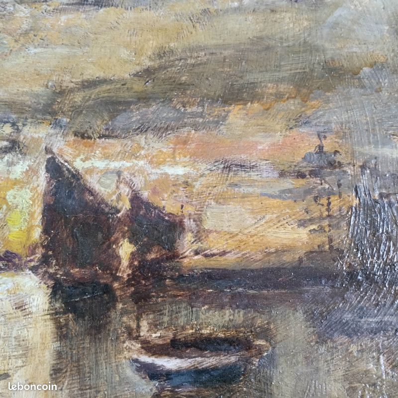 Palette D'artiste Ancienne En Bois Avec Peinture – Décorative, Occasion