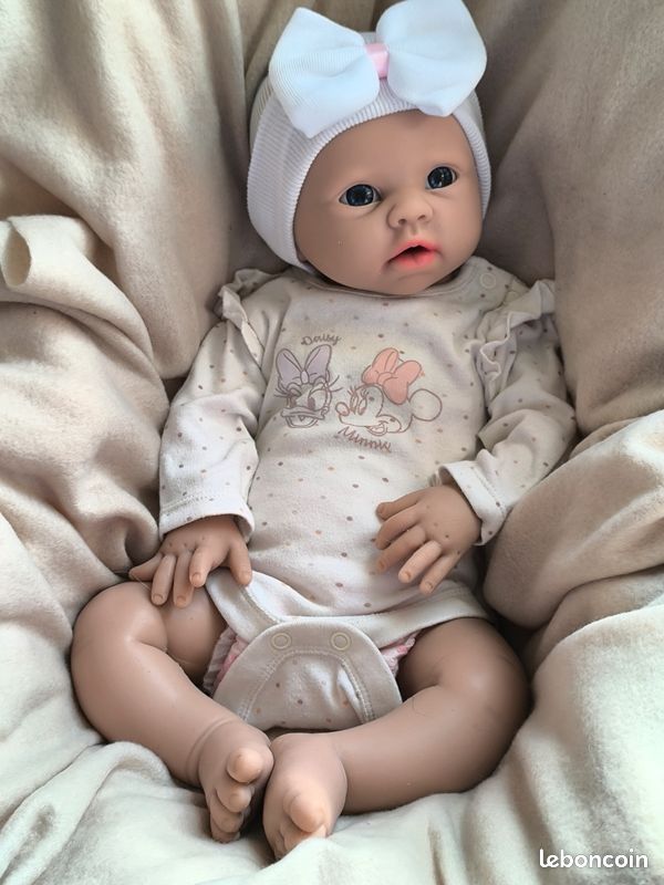 Bébé Reborn Fille Silicone 37 Cm - 1,7 Kg, Corps Full Body, Neuf