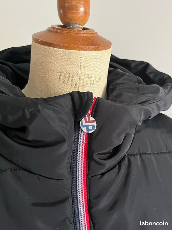 Doudoune noire La petite Française T-1 doublure à cœur rouge et blanc (image 2)