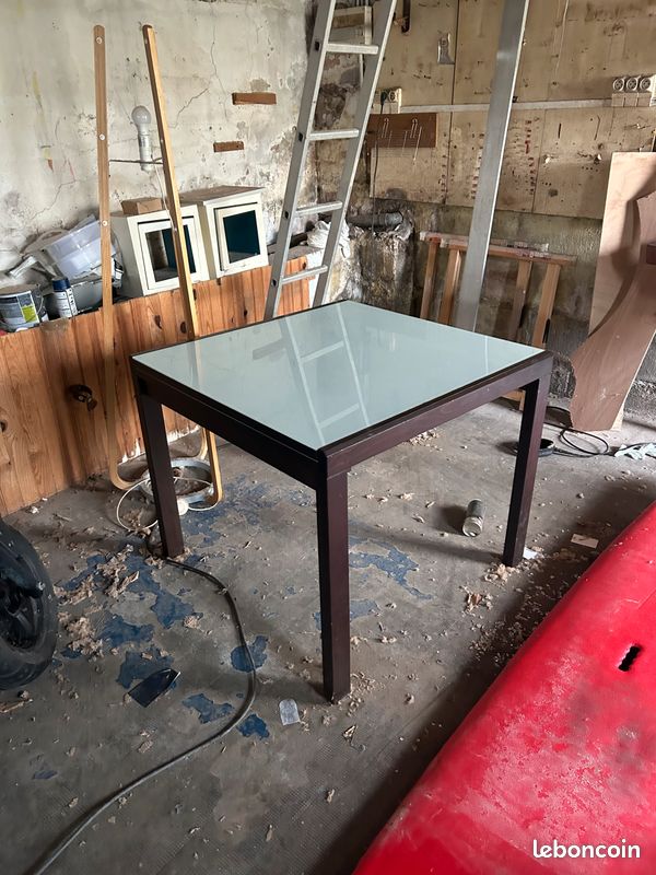 À vendre table design verre / bois (image 1)