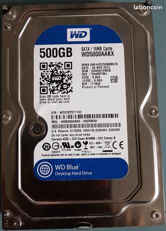 Disque Dur Interne 2,5" SATA Western Digital 500 Go - WD5000LPVX - Occasion Fonctionnel